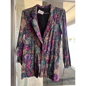 Vintage 80's Samantha David floral blazer size small